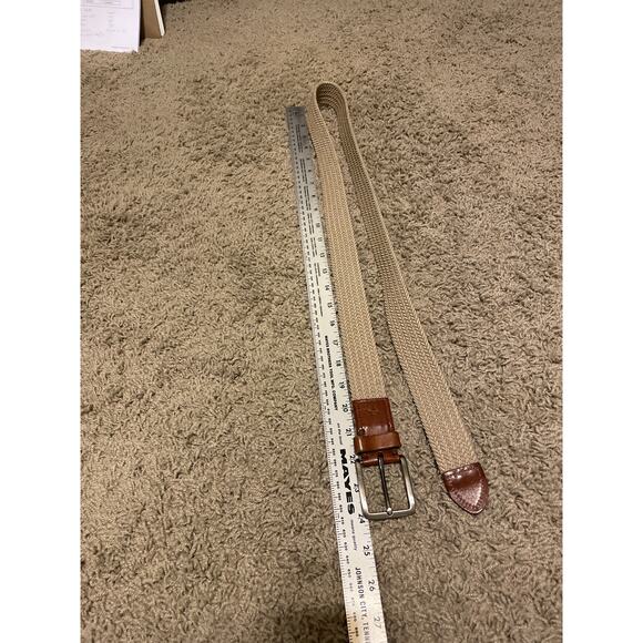 Tommy Bahama Jack Stretch Webbed Belt in Khaki size L/XL Leather - Picture 6 of 7